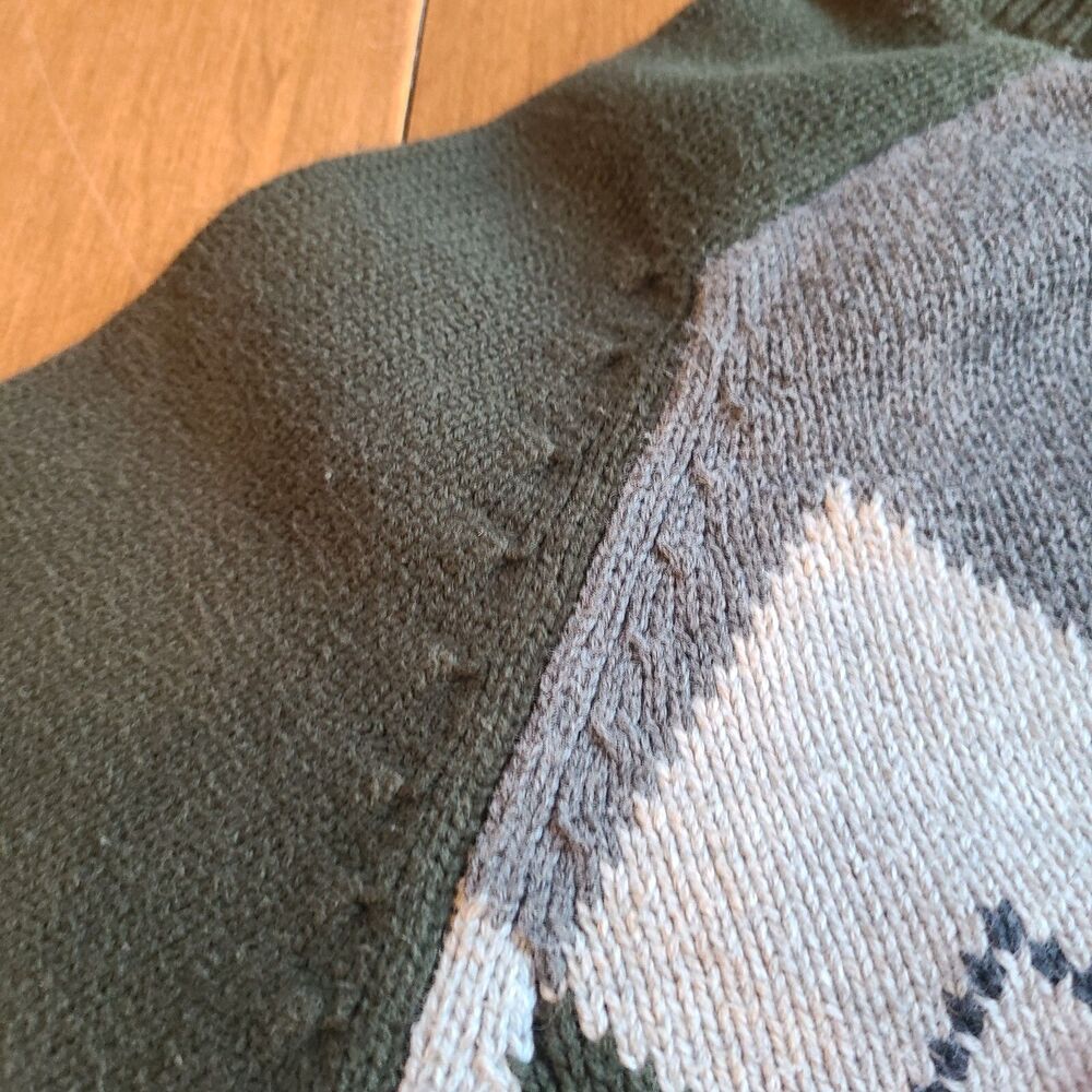 Vtg 90s Argyle Grandpa Sweater Crew Neck Knit Pullover Mens Large - Picture 4 of 6